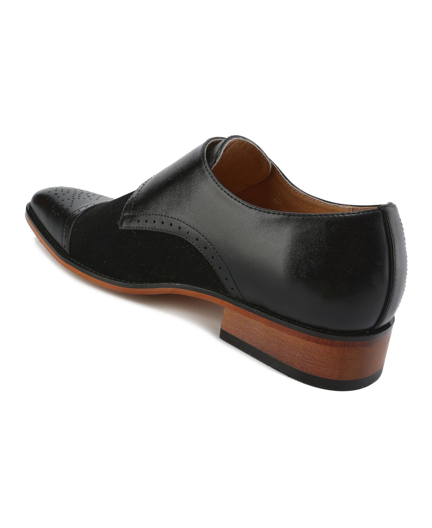 Мужские туфли Gino Vitale Double Monk Strap Two-Tone Loafer, цвет: Чёрный — фото 3