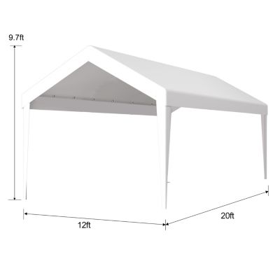 12x20ft Carport Canopy Cover, Waterproof & UV Tarp with Elastic Buckles
