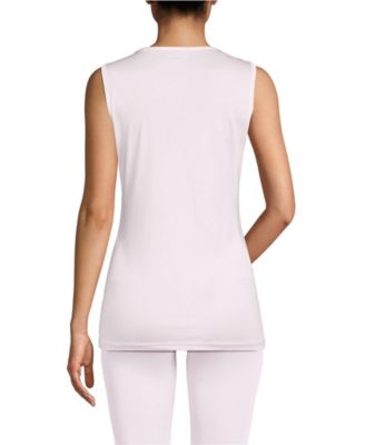 Women's Silk Interlock Tank Top Sleeveless Long Underwear Top