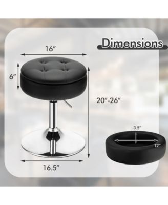 Adjustable 360 Swivel Storage Vanity Stool with Removable Tray