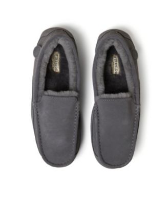 Dearfoams Men's Fireside By Melbourne Genuine Shearling Moccasin Slipper