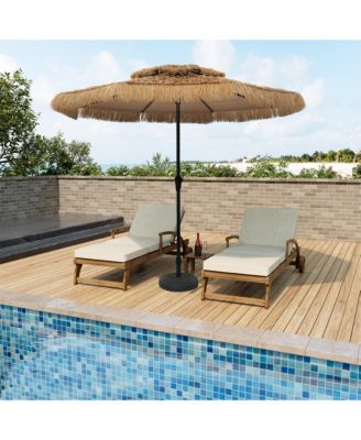 10 Ft. Outdoor Double Top Hawaiian Style Thatch Umbrella