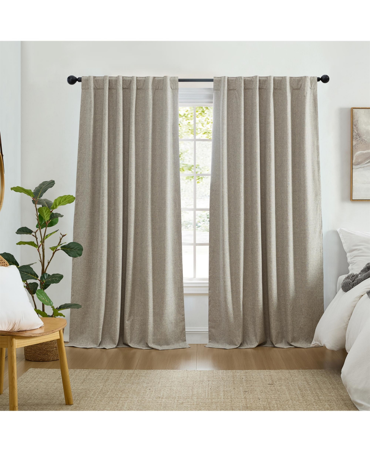 Solace Solid Max-Blackout Window Curtain Panel - Gray