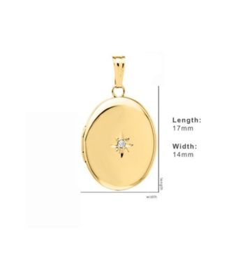 Yellow Gold Filled 14mm Polished Locket with Diamond Accents for Women