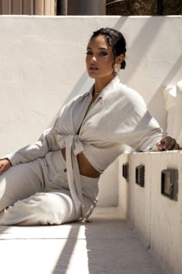 Women's Soho Front Tied Woven Top