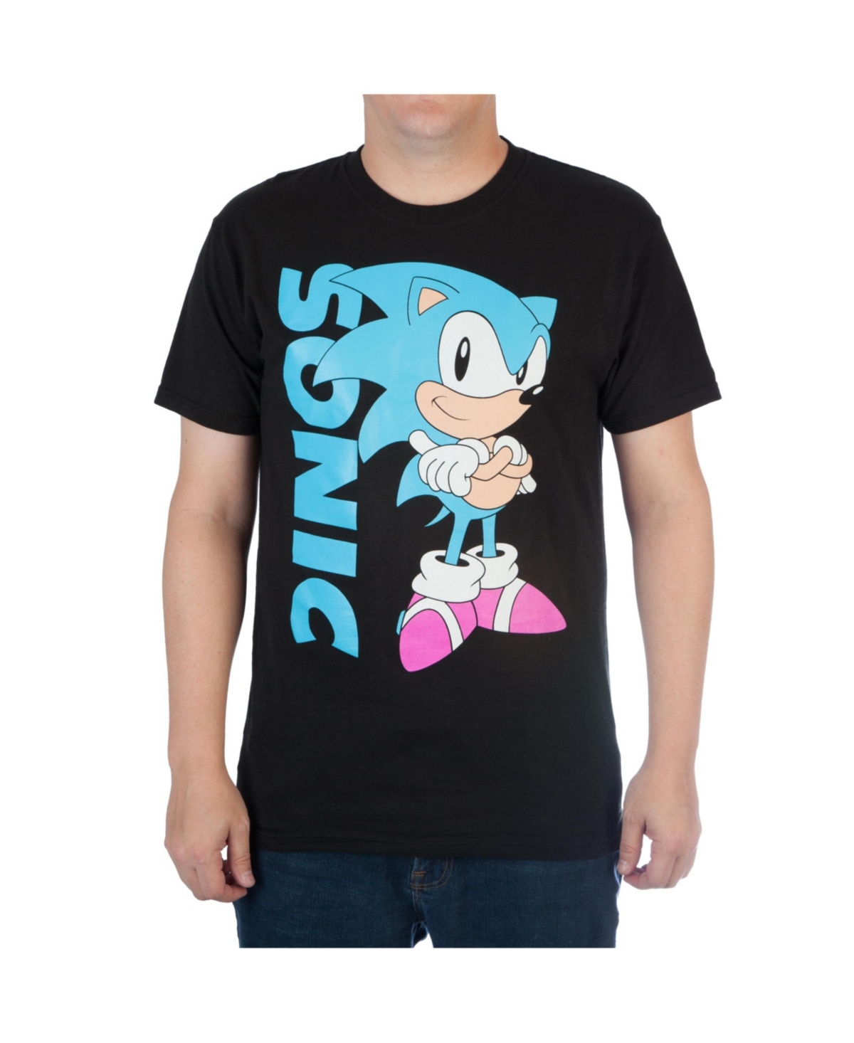 Men's Sega Sonic Black T-Shirt-m - Black