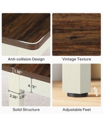 55-Inch 3-Piece Dining Table Set with 2 Benches, Rectangular Wood Table for Kitchen or Dining Room, Seats 4–6