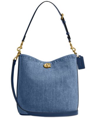【COACH】Willow Soft Small Denim Bucket Bag COACH Willow Soft Small Denim Bucket Bag - Macy's