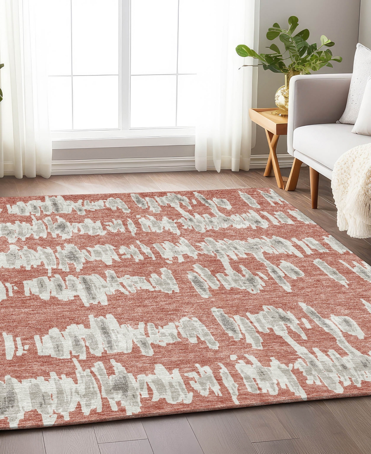 Addison Chantille Acn905 8'x10' Area Rug In Salmon