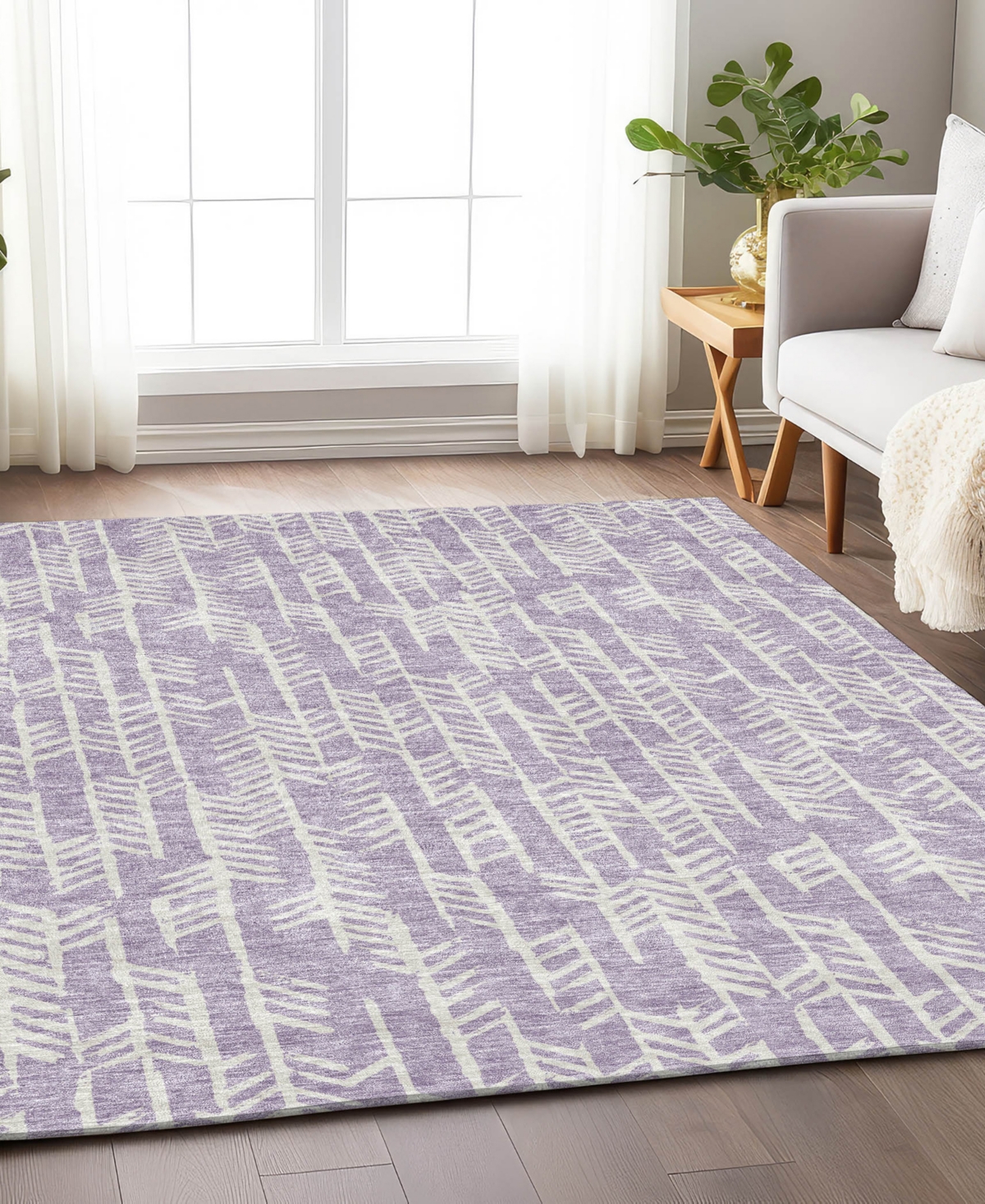 Addison Chantille Acn906 8'x10' Area Rug In Lavender