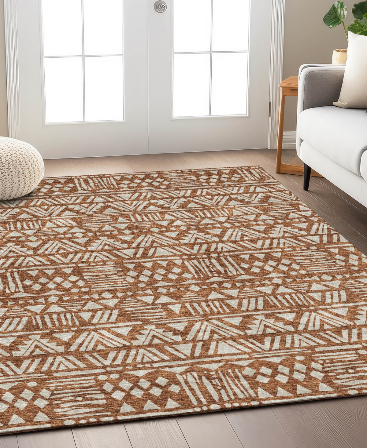 Addison Chantille Acn907 8'x10' Area Rug In Terracotta
