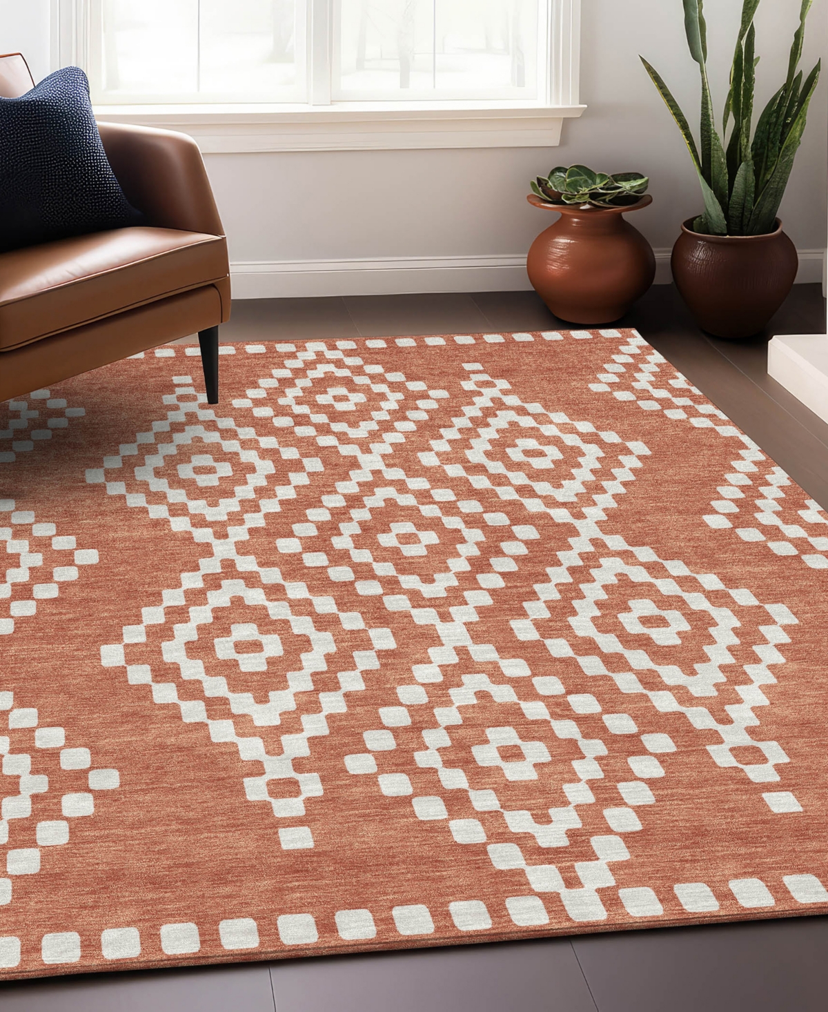 Addison Chantille Acn891 9'x12' Area Rug In Salmon