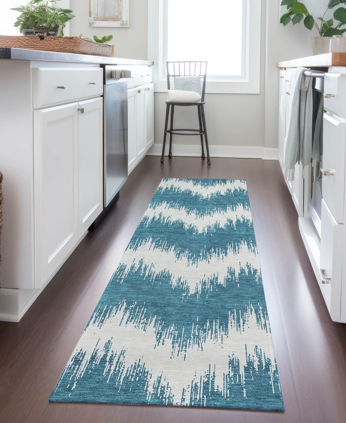Addison Chantille Acn880 2'3"x7'6" Runner Area Rug In Teal