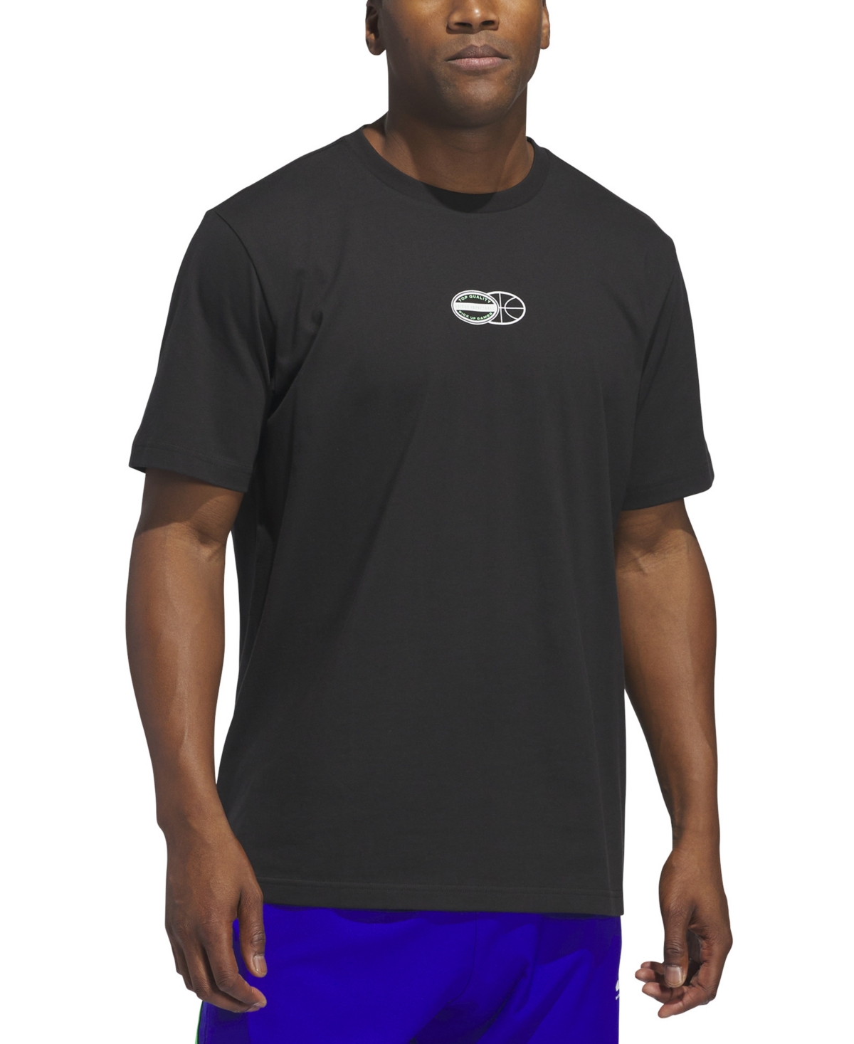 Adidas Originals Men's Pick Up Game Graphic Crewneck T-shirt In Black
