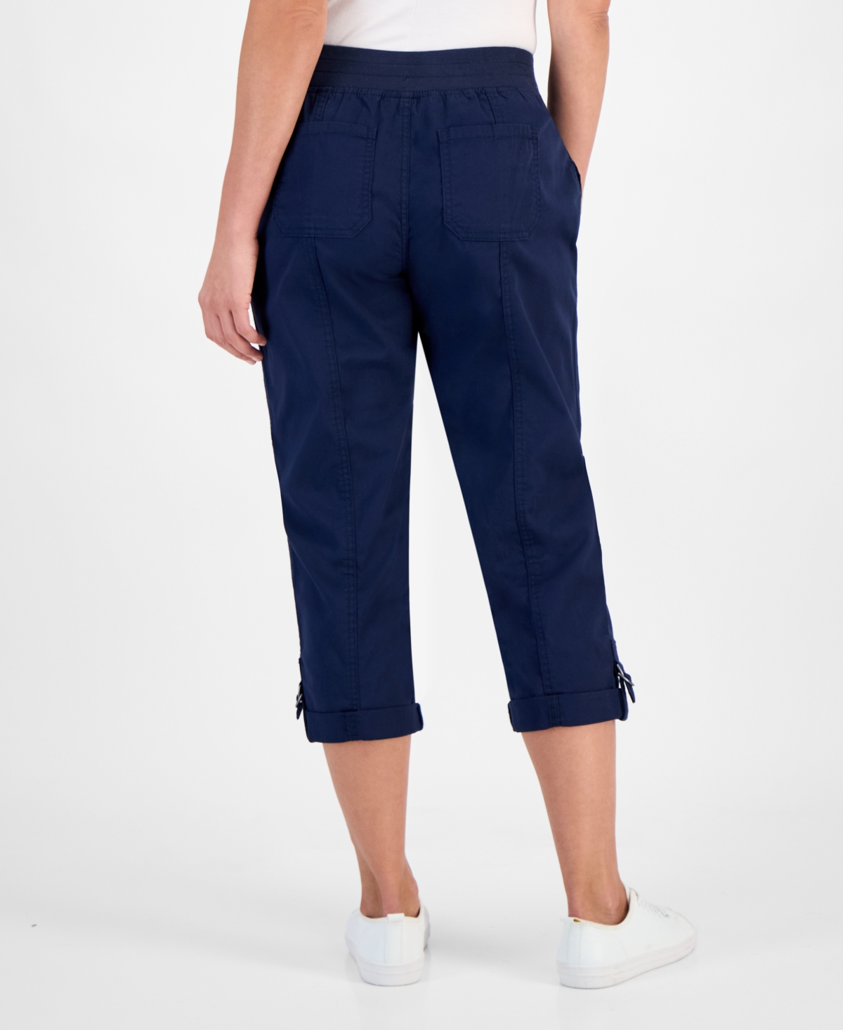 STYLE & CO PETITE D-RING CAPRI PANTS, EXCLUSIVELY AT MACY'S 
