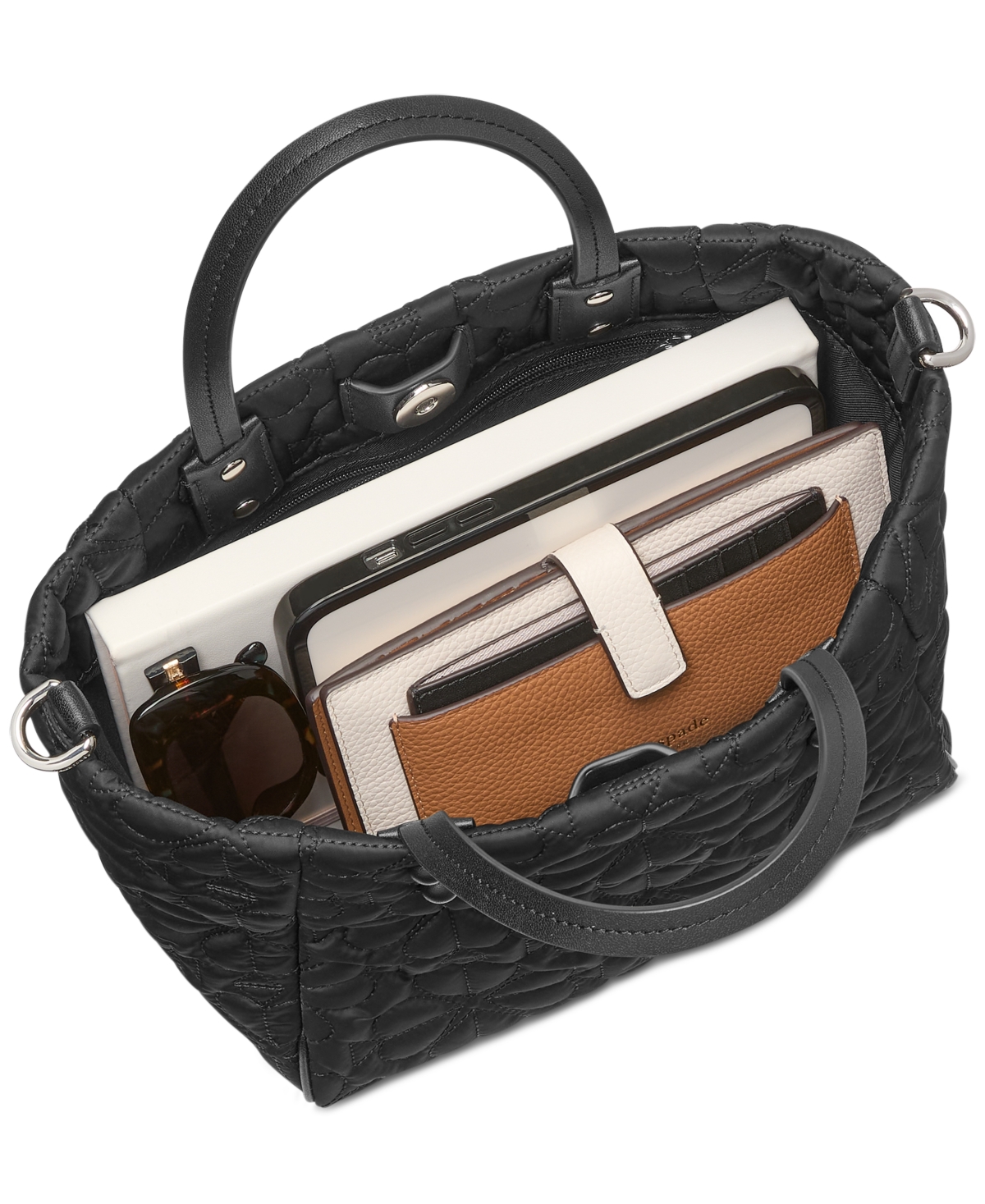 Shop Kate Spade Tilly Small Quilted Tote Bag In Black