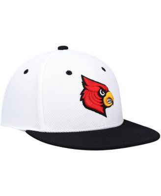 Men's White, Black Louisville Cardinals On-Field Baseball Fitted Hat