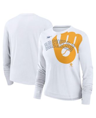 Nike - Women's White Milwaukee Brewers Cooperstown Collection Long Sleeve T-Shirt