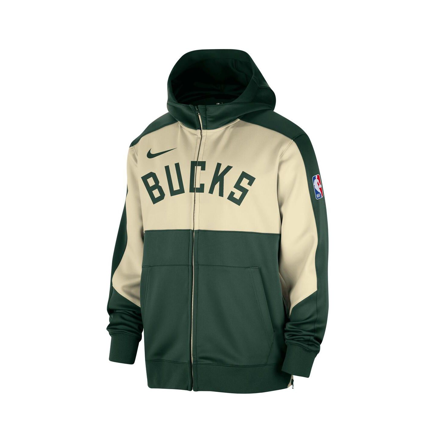 Мужское худи Nike Hunter Green Milwaukee Bucks Authentic On-Court Showtime Performance Full-Zip — фото 2