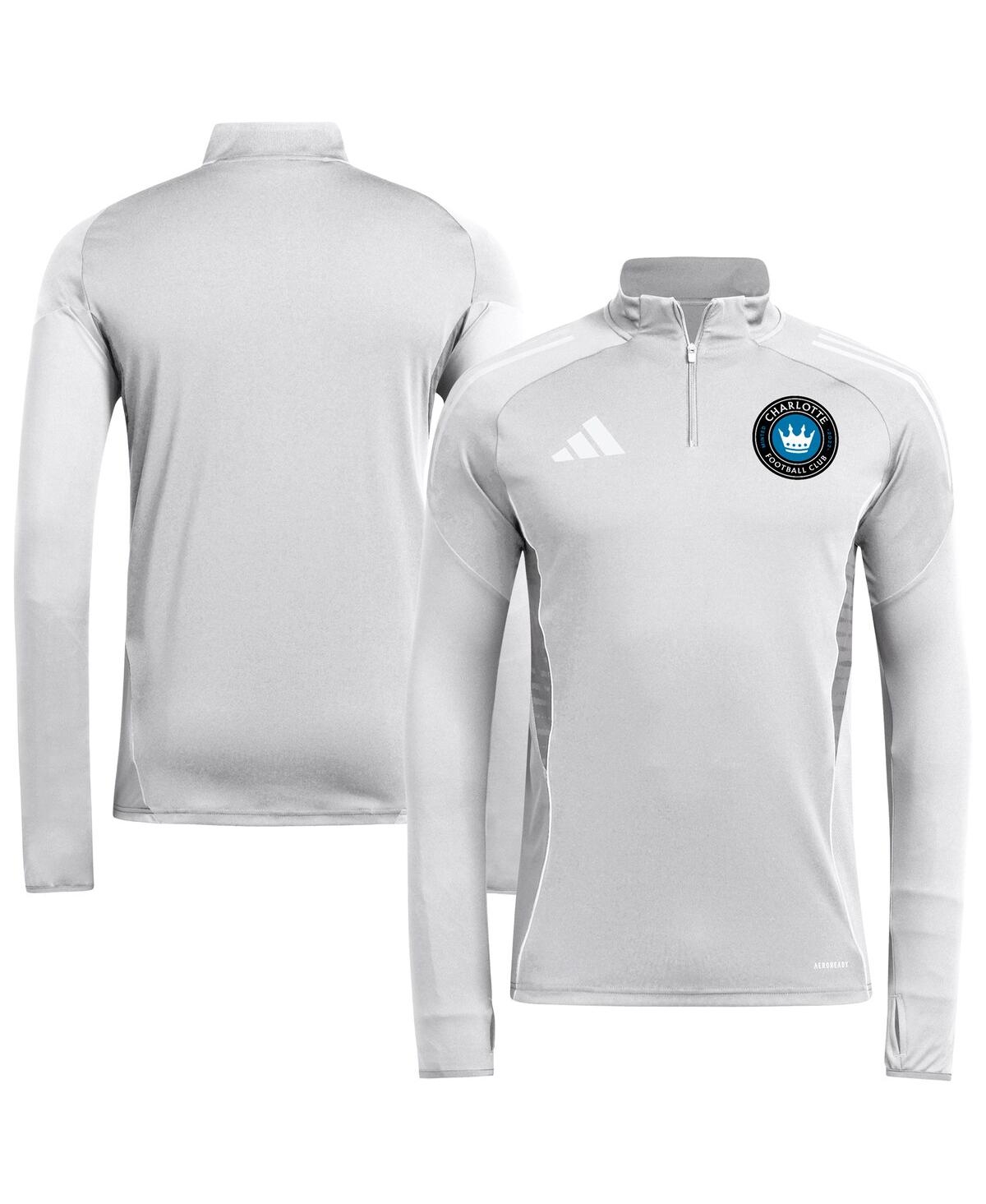 Men's Silver Charlotte Fc 2025 Quarter-Zip Long Sleeve Training Sweatshirt - Silver