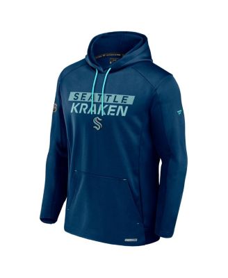 Men's Deep Sea Blue Seattle Kraken Authentic Pro Rink Fleece Pullover Hoodie