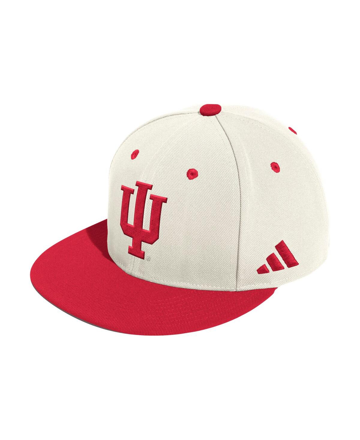 Adidas Men's Cream Indiana Hoosiers On-Field Fitted Baseball Hat - Cream