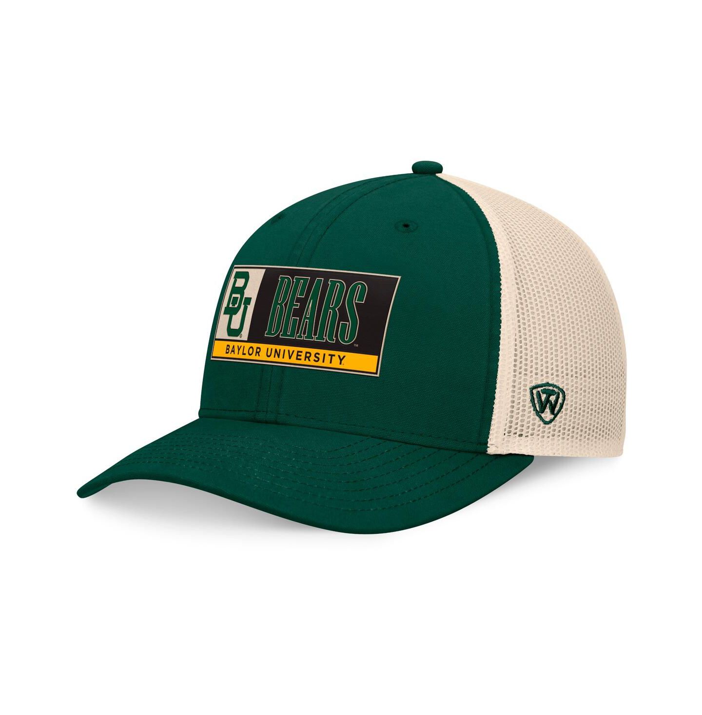 Мужская кепка Top of the World Green/Natural Baylor Bears Bennett Trucker Adjustable Hat — фото 1