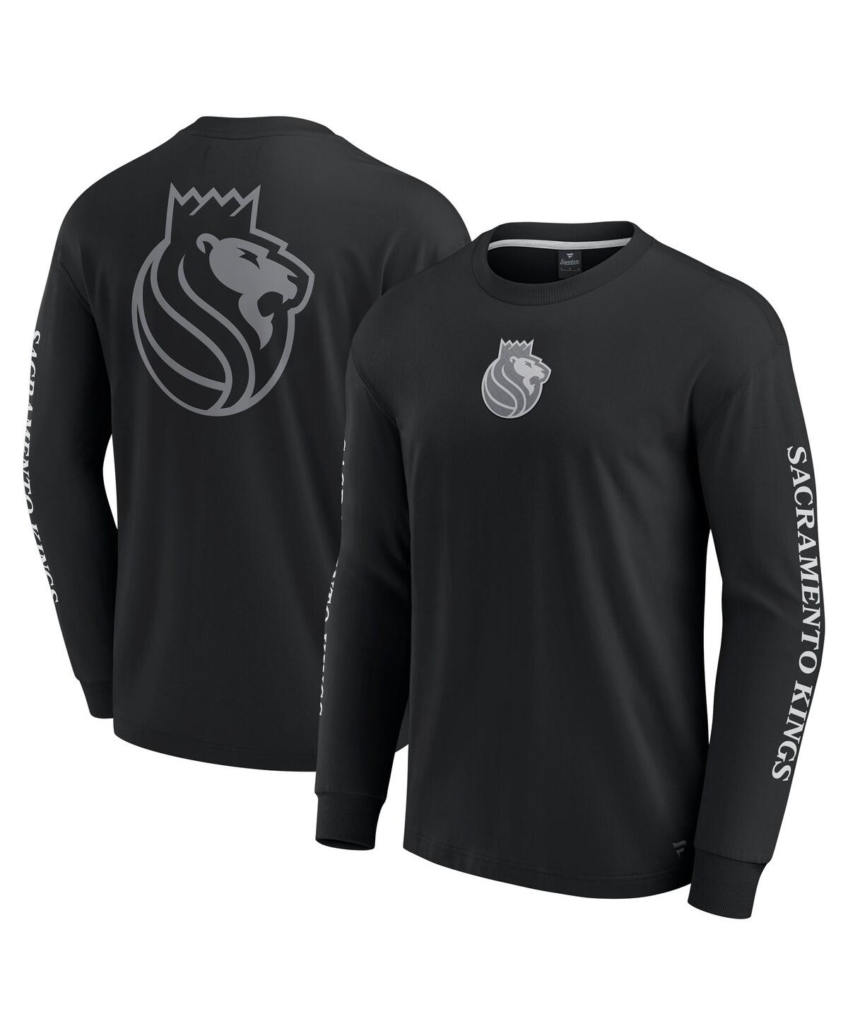 Fanatics Men's Black Sacramento Kings Elements Strive Long Sleeve T-shirt In Black