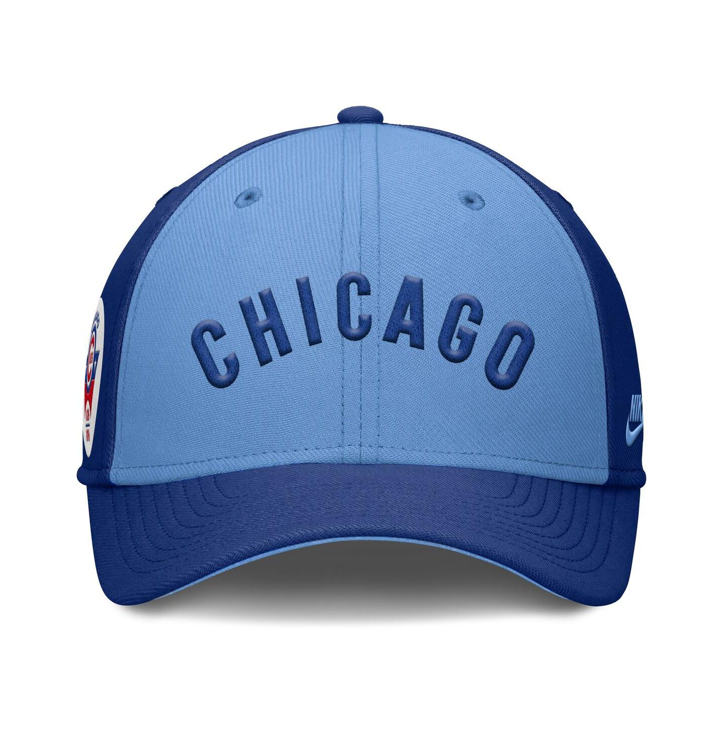 Мужская кепка Nike Royal/Light Blue Chicago Cubs Rise Swoosh Performance Flex Hat — фото 2