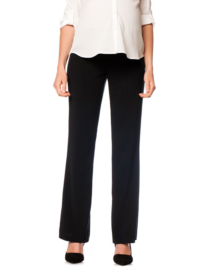 Motherhood Maternity Petite Flared Stretch Dress Pants Macy s