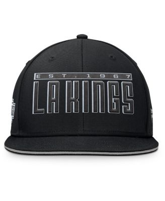 Men's Black Los Angeles Kings Gino Flat Brim Snapback Hat