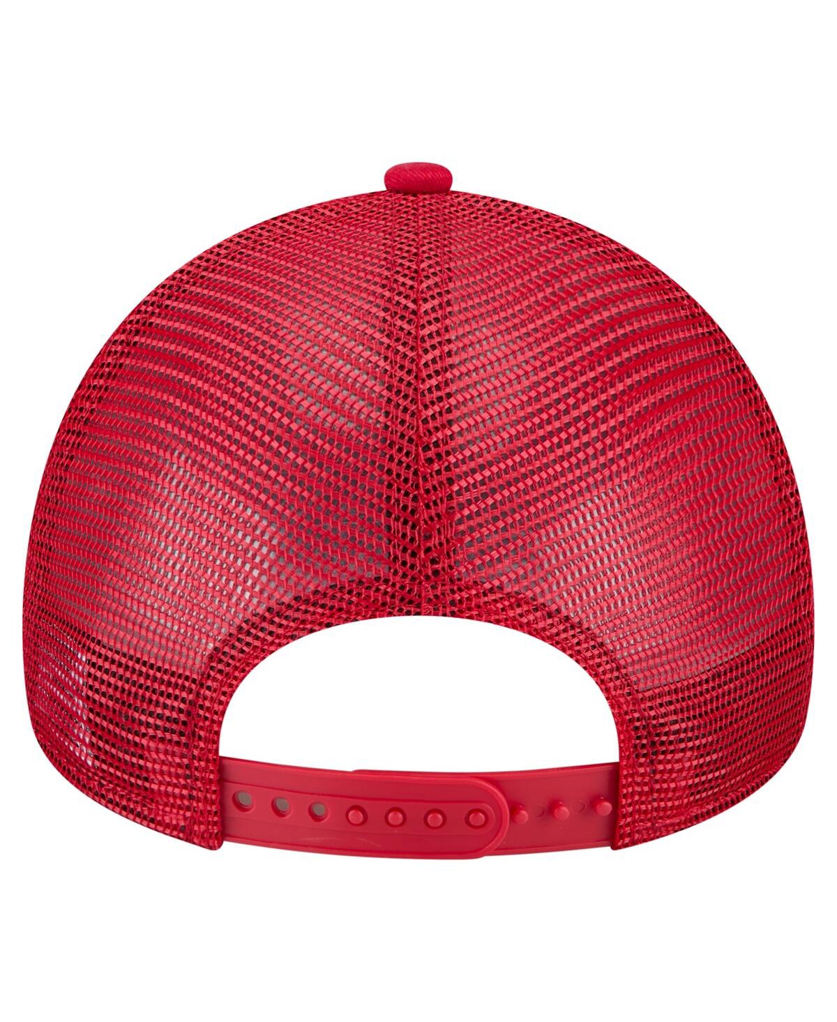New Era Men's Scarlet Ohio State Buckeyes 9forty A-frame Trucker Adjustable Hat In Scarlet