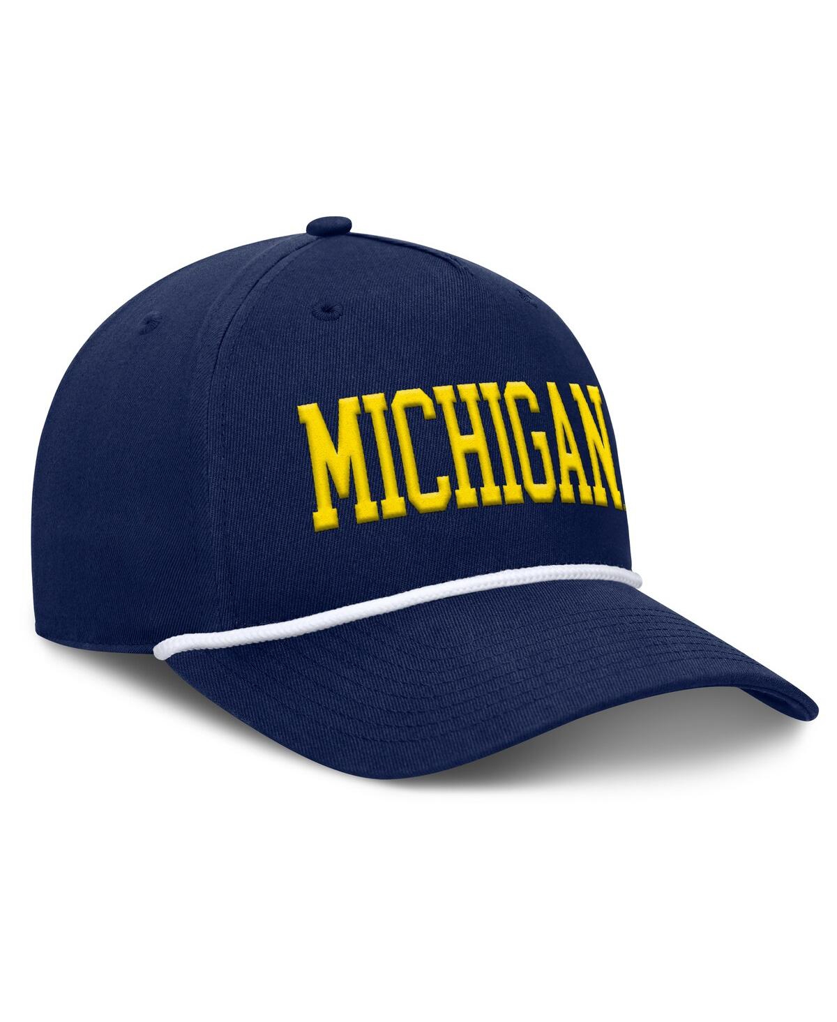 Fanatics Men's Navy Michigan Wolverines Foul Ball Rope Adjustable Hat In Navy