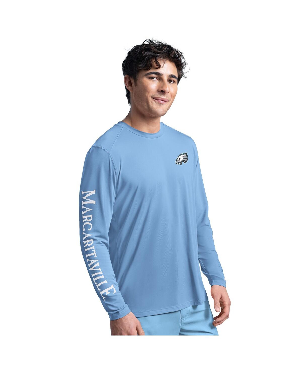 Men's Light Blue Philadelphia Eagles Margaritaville Rock Harbor Long Sleeve Rashguard Top - Light Blue