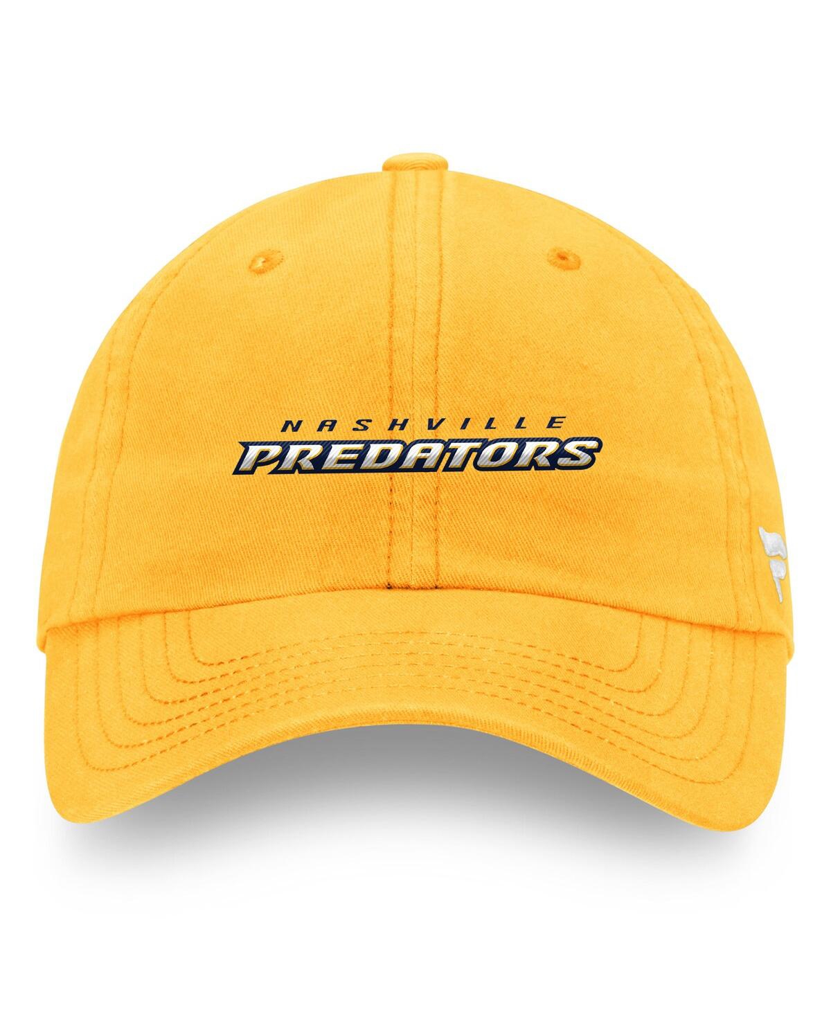Fanatics Men's Gold Nashville Predators Wordmark Core Fundamental Adjustable Hat In Gold
