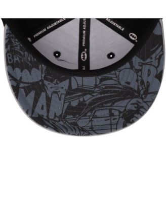 Men's and Women's Black Batman Comic Undervisor Snapback Hat