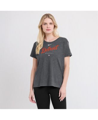 Women's Heather Charcoal Detroit Tigers Authentic Collection Early Work Tri-Blend T-shirt
