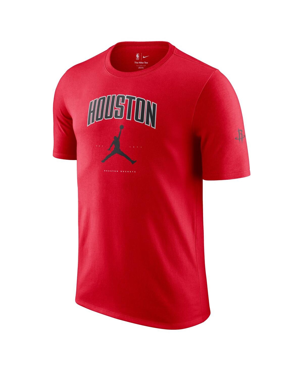 JORDAN MEN'S AND WOMEN'SÂ RED HOUSTON ROCKETS ESSENTIAL CITIES T-SHIRT 
