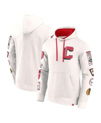 Fanatics - Men's White Chicago Blackhawks Letterman Fleece Pullover Hoodie