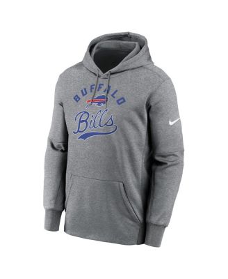 Men's Heather Gray Buffalo Bills Performance Fleece Pullover Hoodie