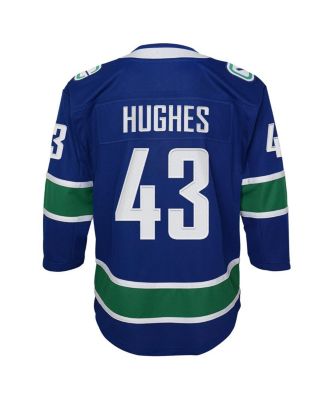 Big Boys and Girls Quinn Hughes Blue Vancouver Canucks Home Premier Player Jersey