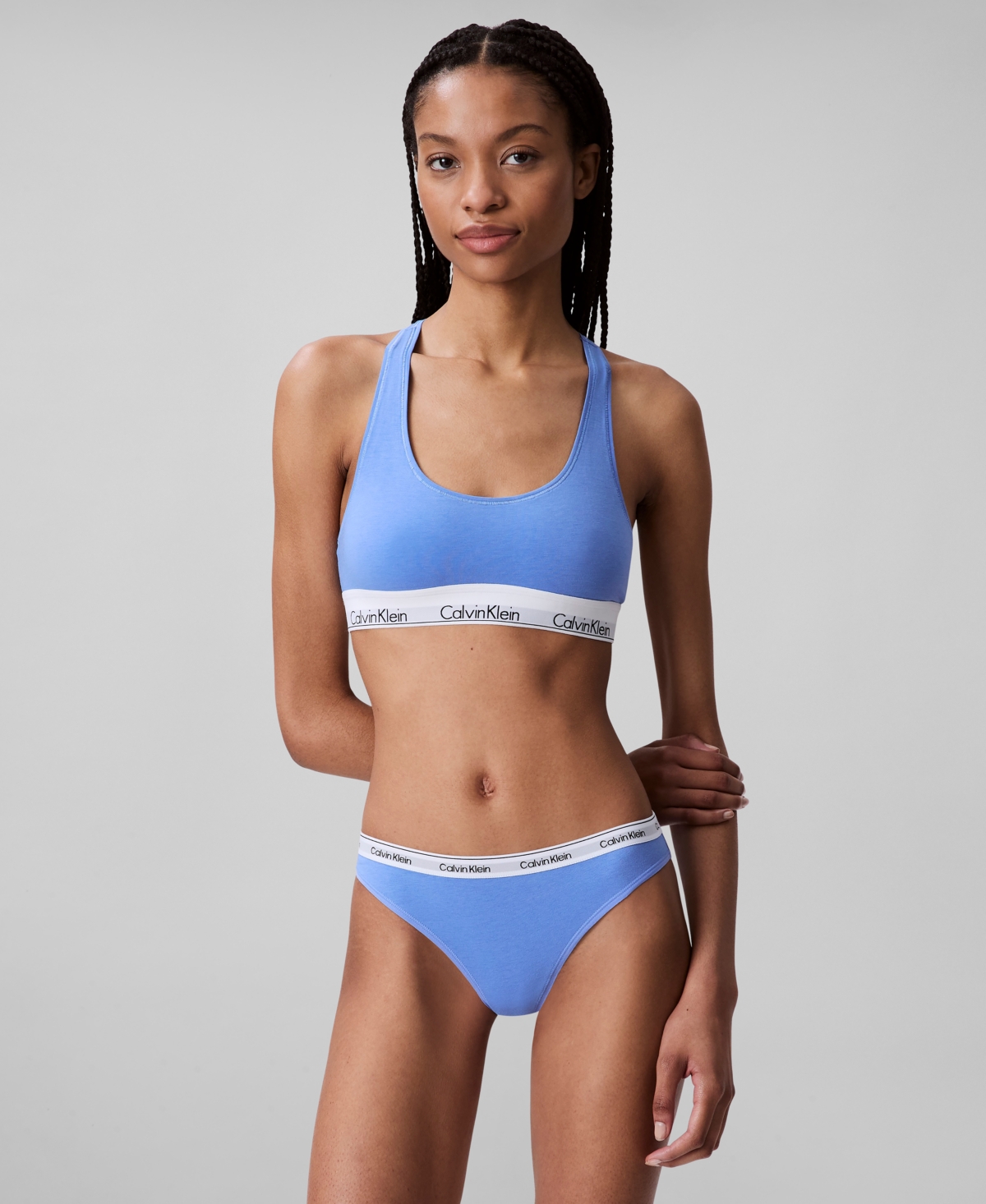 Shop Calvin Klein Women's Modern Logo Bikini Underwear Qd5044 In Glacier