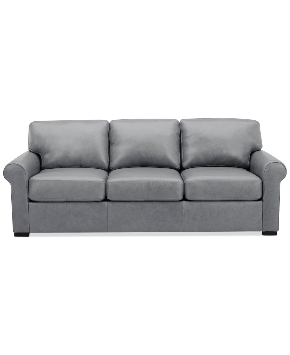 Macy's Radley 86" Leather Roll Arm Sofa, Exclusively At  In Light Grey