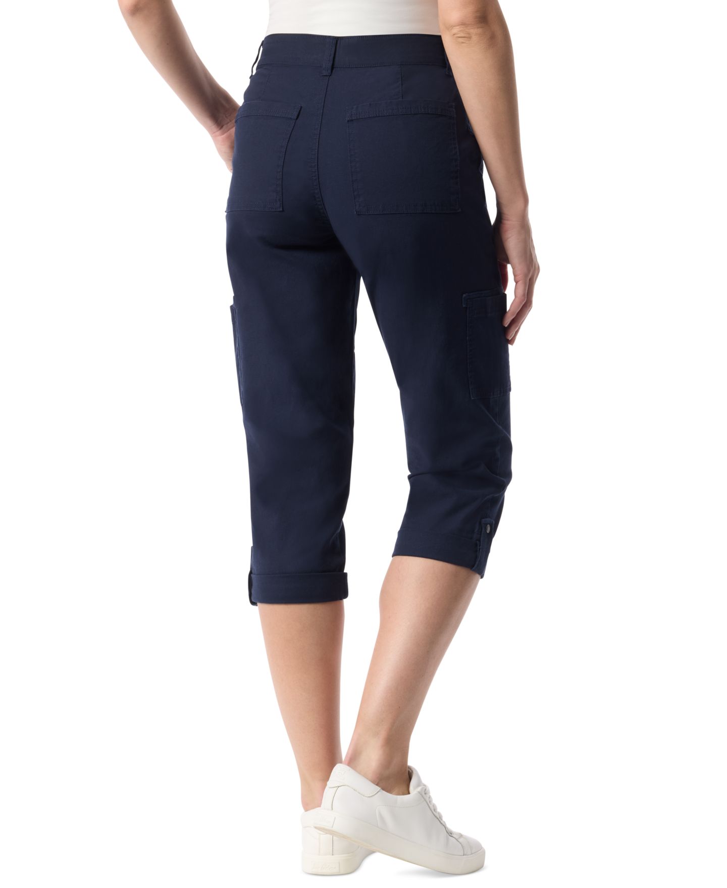 Женские брюки Gloria Vanderbilt Adjustable-Hem Cargo Capri, цвет: Тёмно-синий — фото 3