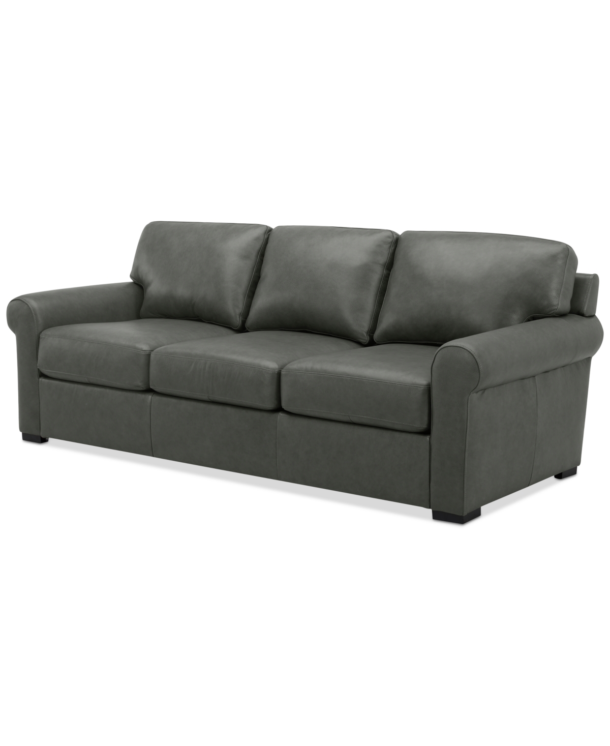 Macy's Radley 86" Leather Roll Arm Sofa, Exclusively At  In Anthracite