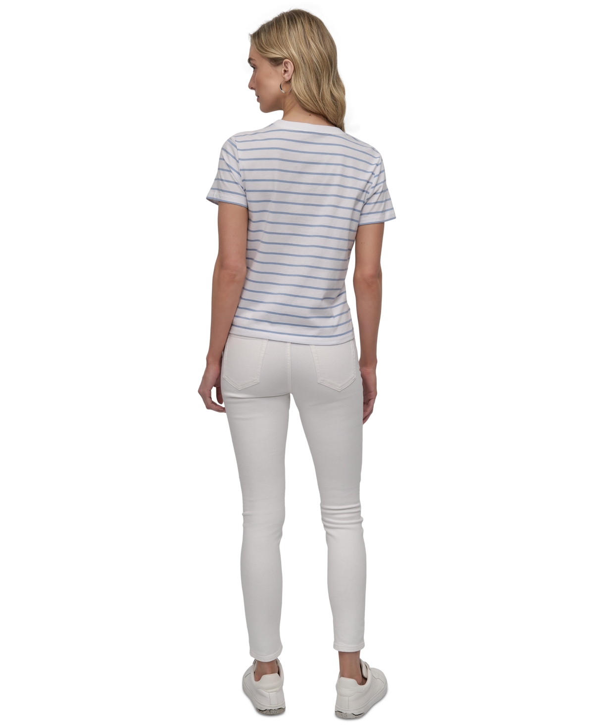DKNY JEANS PETITE STRIPED CREWNECK T-SHIRT 