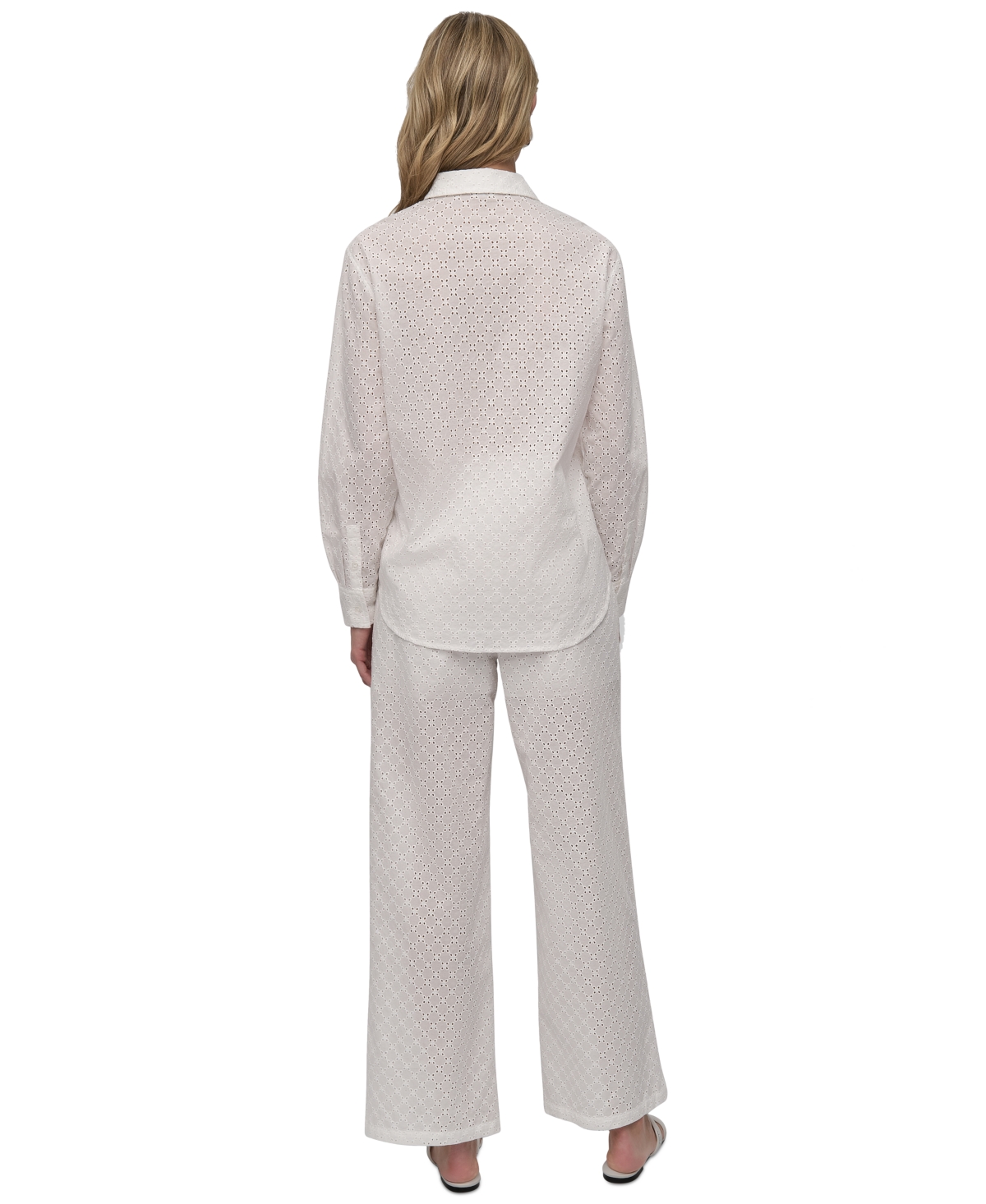 DKNY JEANS PETITE COTTON CLASSIC-FIT BUTTON-UP SHIRT 