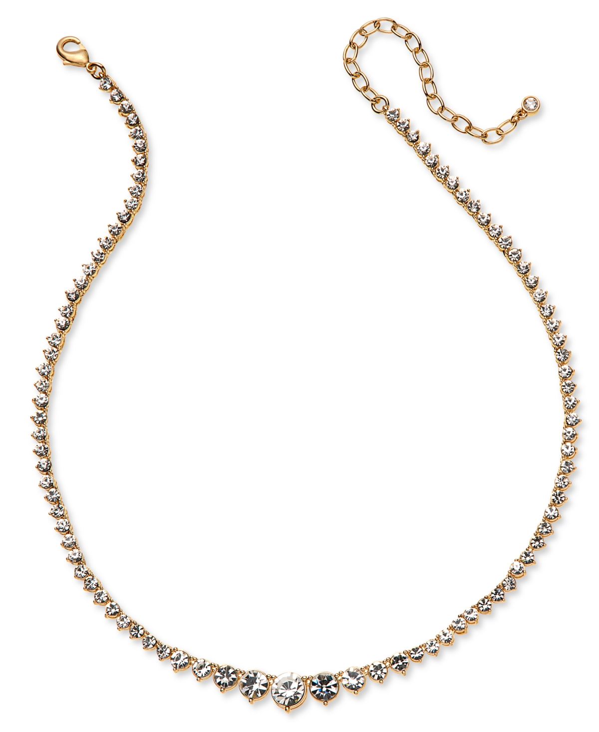 Gold-Tone Graduated Crystal Collar Necklace, 15" + 3" extender, Created for Macy's - Yellow