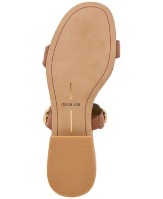 Women's Fresco Embellished Double Band Slide Low Block Heel Dress Sandals