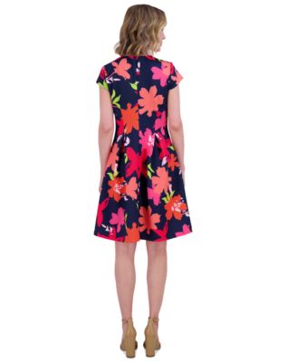 green emerald velvet dress Jessica Howard Women's Petite Watercolor Floral Fit & Flare Mini Dress,  Blue Multi, 16 : Buy Online at Best Price in KSA